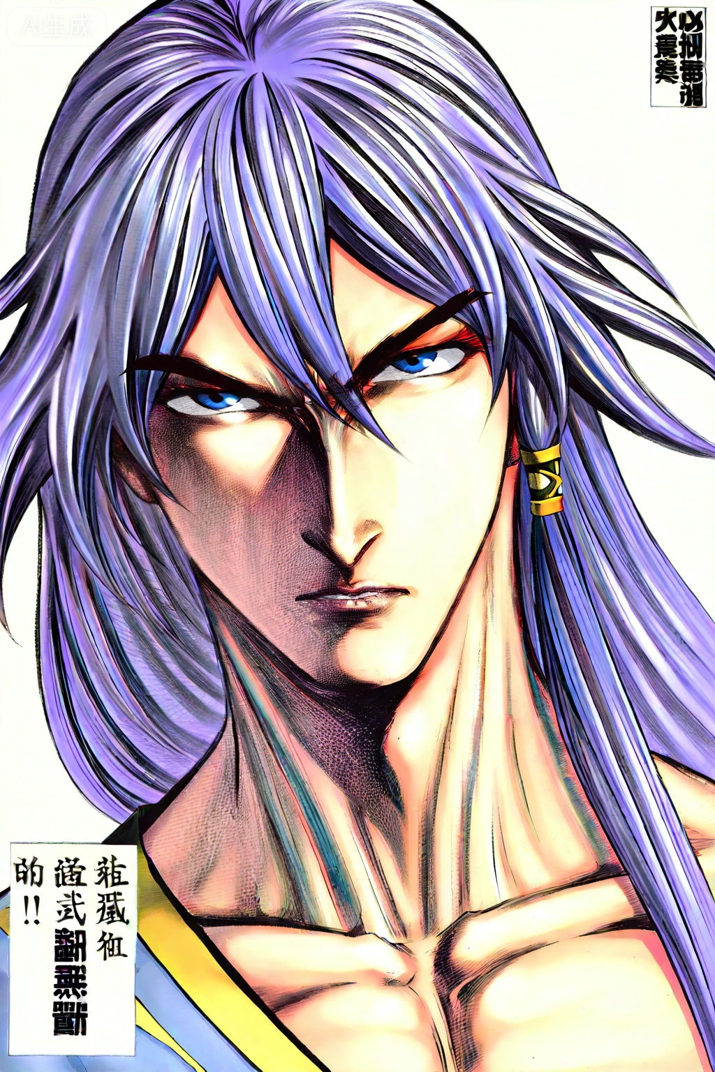 masterpiece, best quality,solo,((white background:1.2)),simple background,, 
looking at viewer,artist:wushen300,wushen300_style,muscular
fu hua