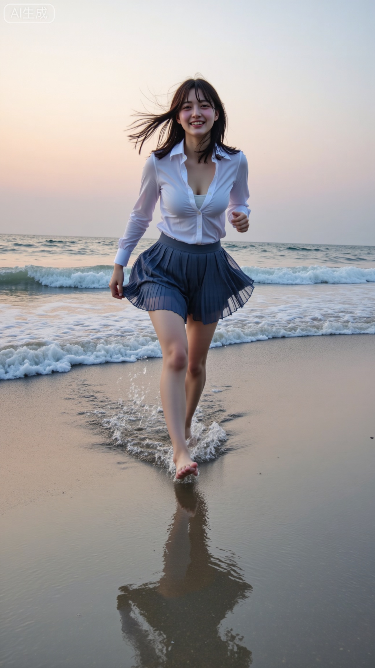 A candid photograph of a young Asian woman with short,tousled brown hair,wearing a white blouse and a pleated blue skirt,joyfully running barefoot in the ocean at sunset. The sky is painted with soft pastel hues,and the waves gently lap at her feet. The image has a grainy,vintage filter.
,XbaifengsongyuYH,Xbigbreasts,XyunxitianmingshiY,XyunxitianmingshiY,XnangongjinY,XnangongjinY2,XshuangjianshinvY,XshuangjianshinvY2,Xzhuapaistyle,Xfuguflim