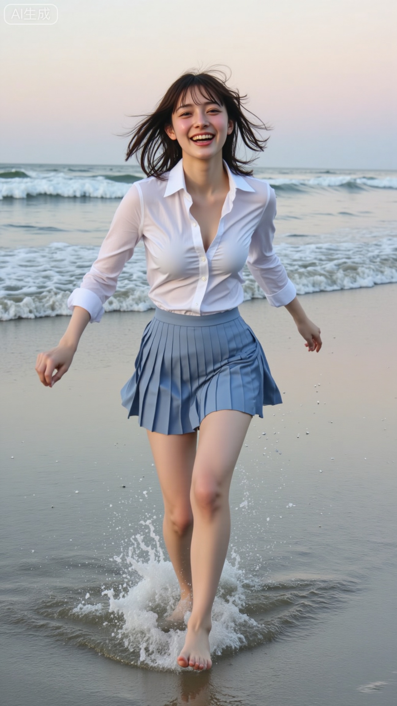 A candid photograph of a young Asian woman with short,tousled brown hair,wearing a white blouse and a pleated blue skirt,joyfully running barefoot in the ocean at sunset. The sky is painted with soft pastel hues,and the waves gently lap at her feet. The image has a grainy,vintage filter.,
Xbigbreasts,XbaifengsongyuYH,XhanyunzhiXY,XliuyuY,XyunxitianmingshiY,XyunxitianmingshiY,XnangongjinY2,XshuangjianshinvY2,Xzhuapaistyle,Xfuguflim