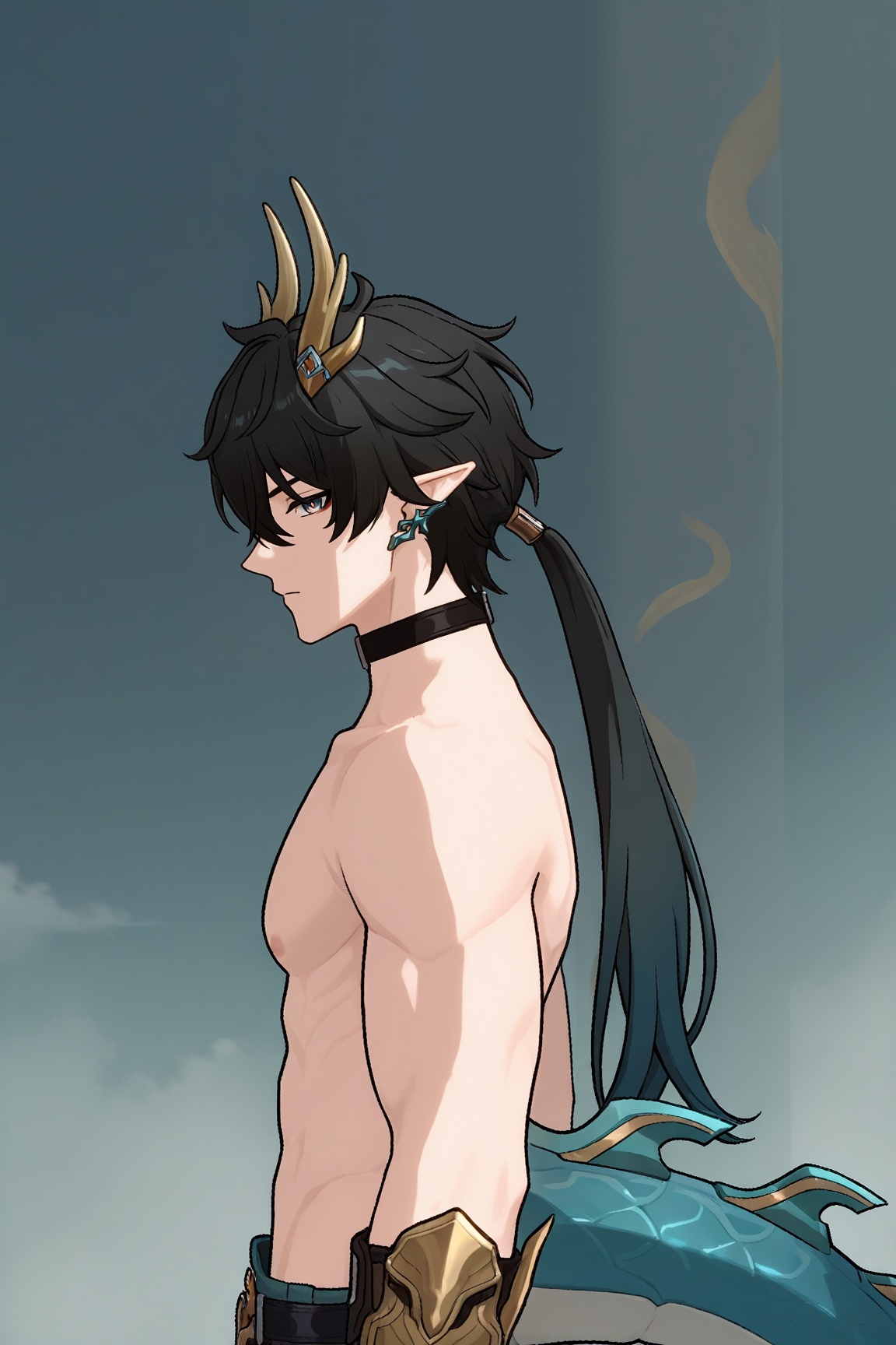 1boy (dan heng (permansor terrae) (honkai: star rail)),  dan heng,  black hair on Tensor.Art