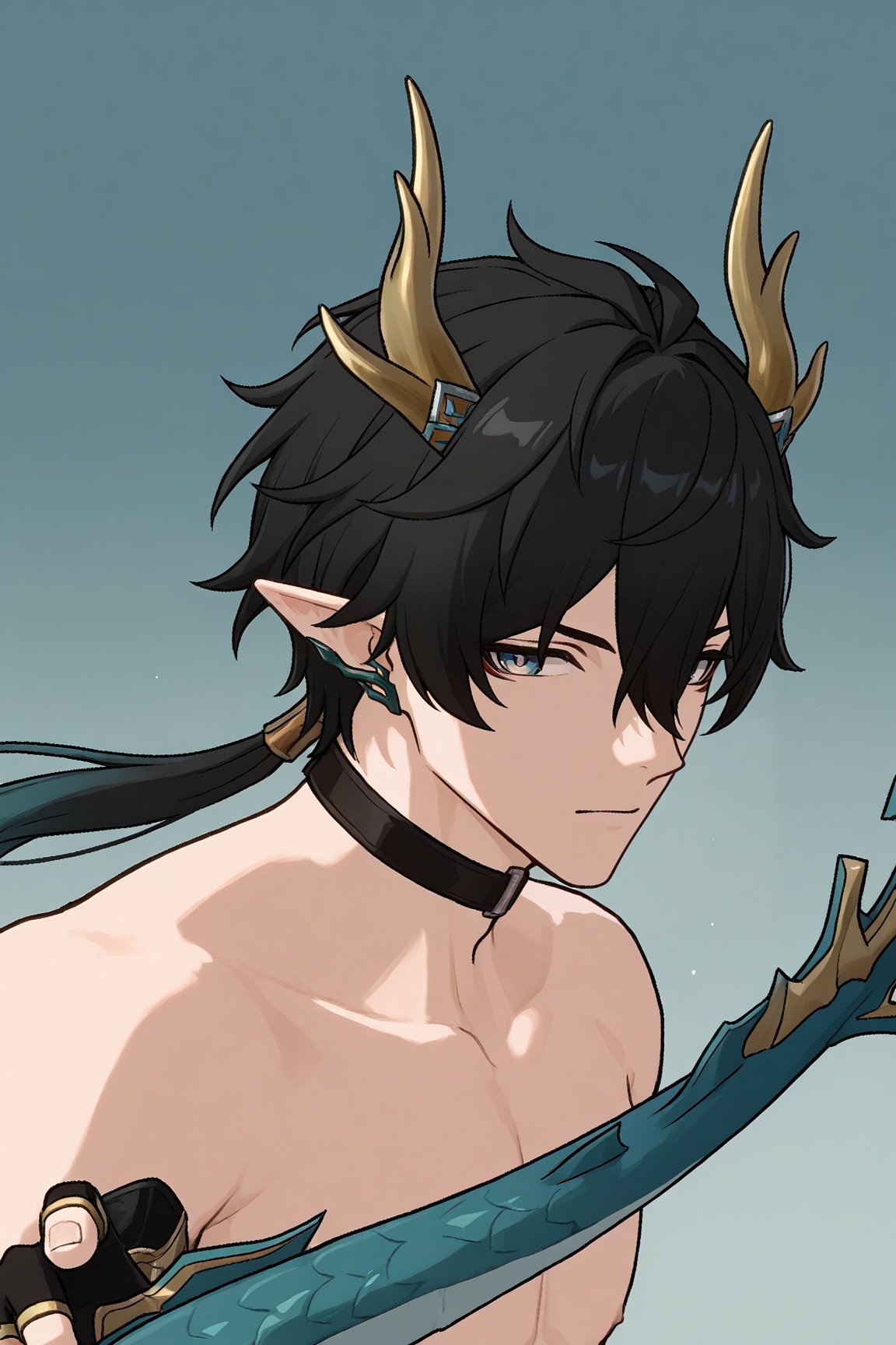 1boy (dan heng (permansor terrae) (honkai: star rail)),  dan heng,  black hair on Tensor.Art