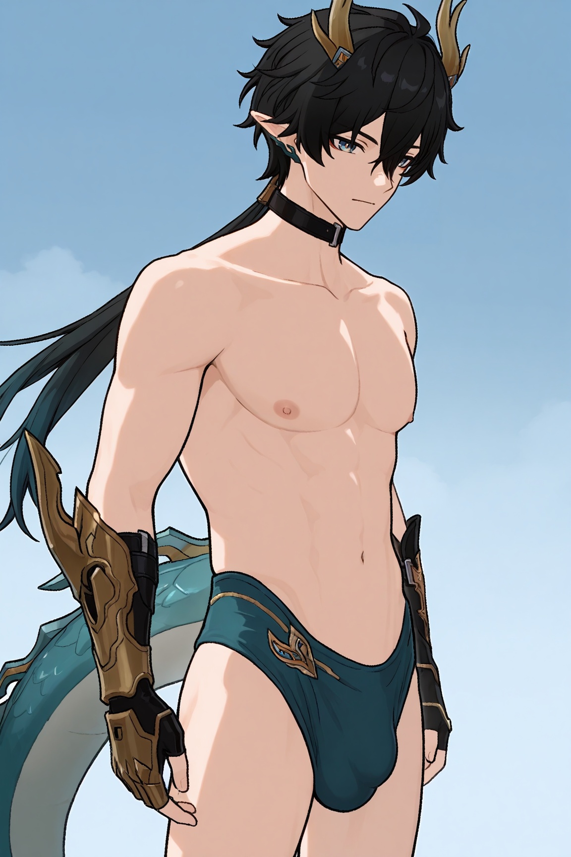 1boy (dan heng (permansor terrae) (honkai: star rail)),  dan heng,  black hair on Tensor.Art