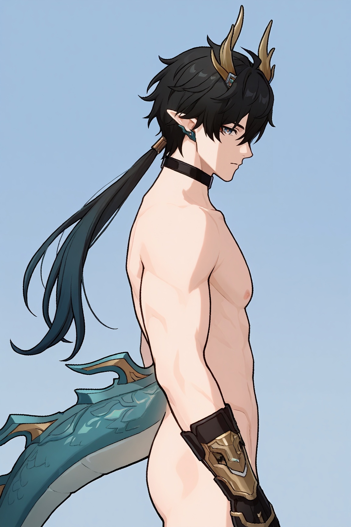 1boy (dan heng (permansor terrae) (honkai: star rail)),  dan heng,  black hair on Tensor.Art