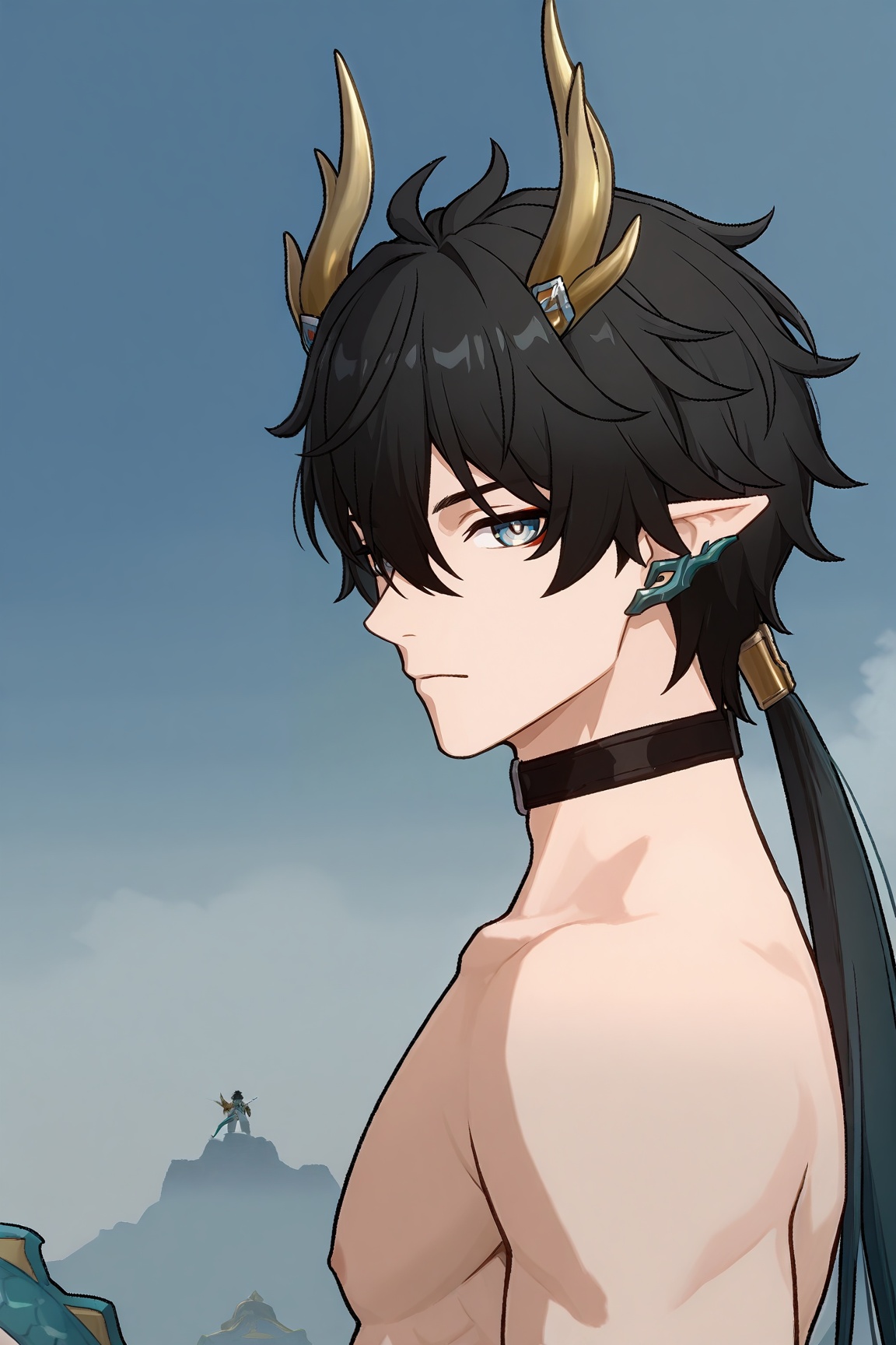 1boy (dan heng (permansor terrae) (honkai: star rail)),  dan heng,  black hair on Tensor.Art