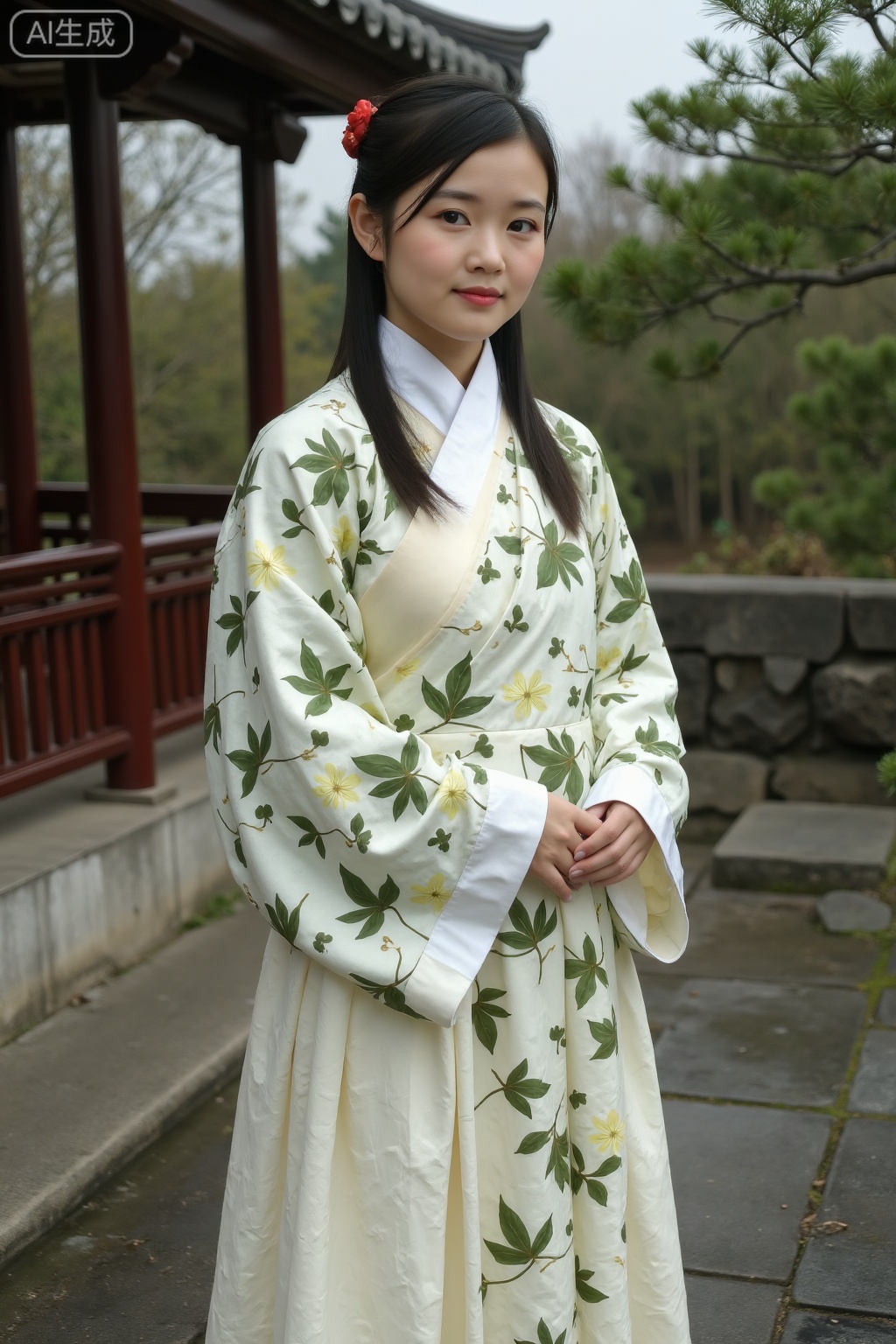 (1girl:1.3), (best quality, masterpiece, ultra high resolution),(photorealistic:1.3), (realistic:1.3), depth of field,(full body:1.2), (outdoors:1.2), (day:1.2), (cinematic lighting:1.2),beauty,sclh,hanfu,hanfu,