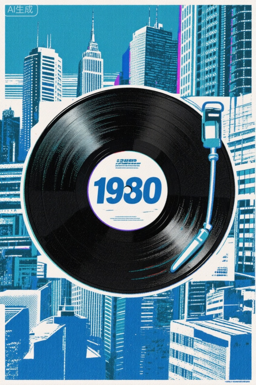 Screen Printing, 复古未来风格,唱片,城市,1980s,pop