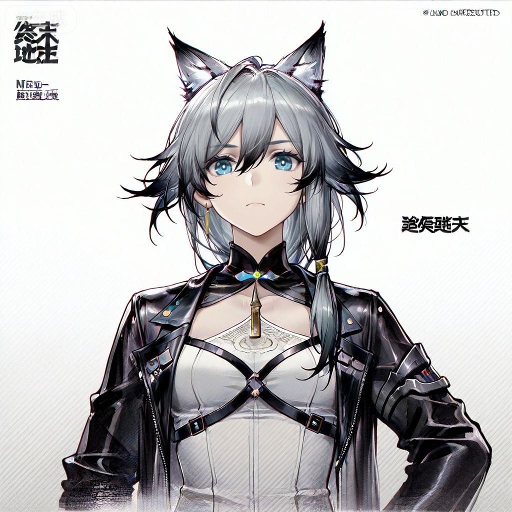 masterpiece, best quality,solo,((white background:1.2)),simple background,, 
looking at viewer,game_cg_style,arknights_endfield_style,official alternate costume,chinese text,copyright name,character name,logo,pose
fu hua