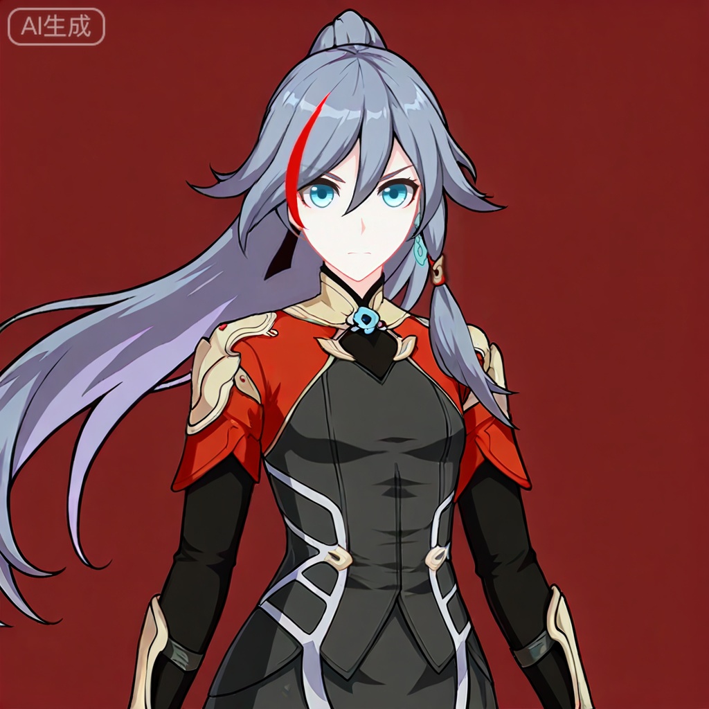 masterpiece, best quality,solo,((red background:1.2)),simple background,, 
looking at viewer,fu hua,honkai_cg_style,long hair,bangs,hair between eyes