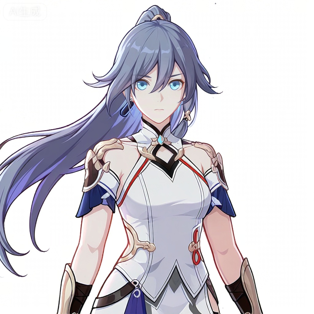 masterpiece, best quality,solo,((white background:1.2)),simple background,, 
looking at viewer,fu hua,honkai_cg_style,long hair,bangs,hair between eyes