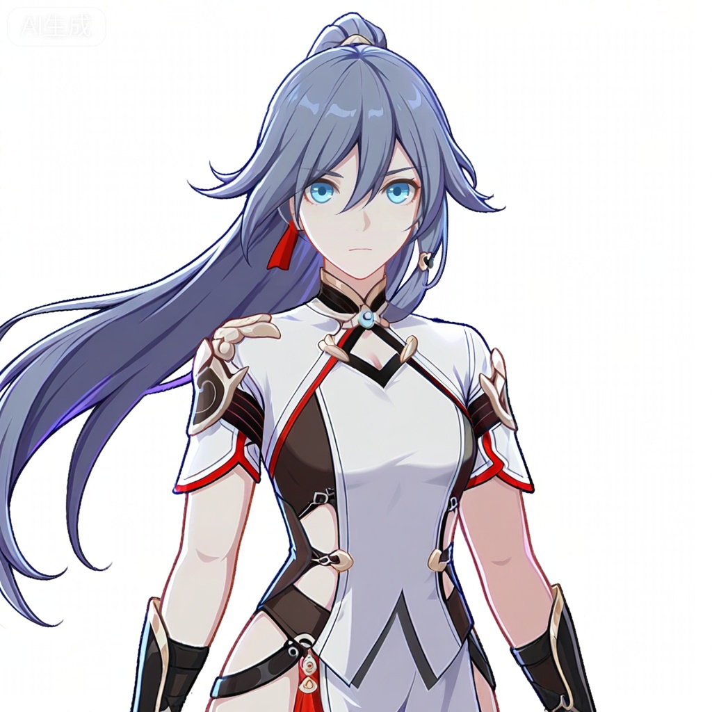 masterpiece, best quality,solo,((white background:1.2)),simple background,, 
looking at viewer,fu hua,honkai_cg_style,long hair,bangs,hair between eyes