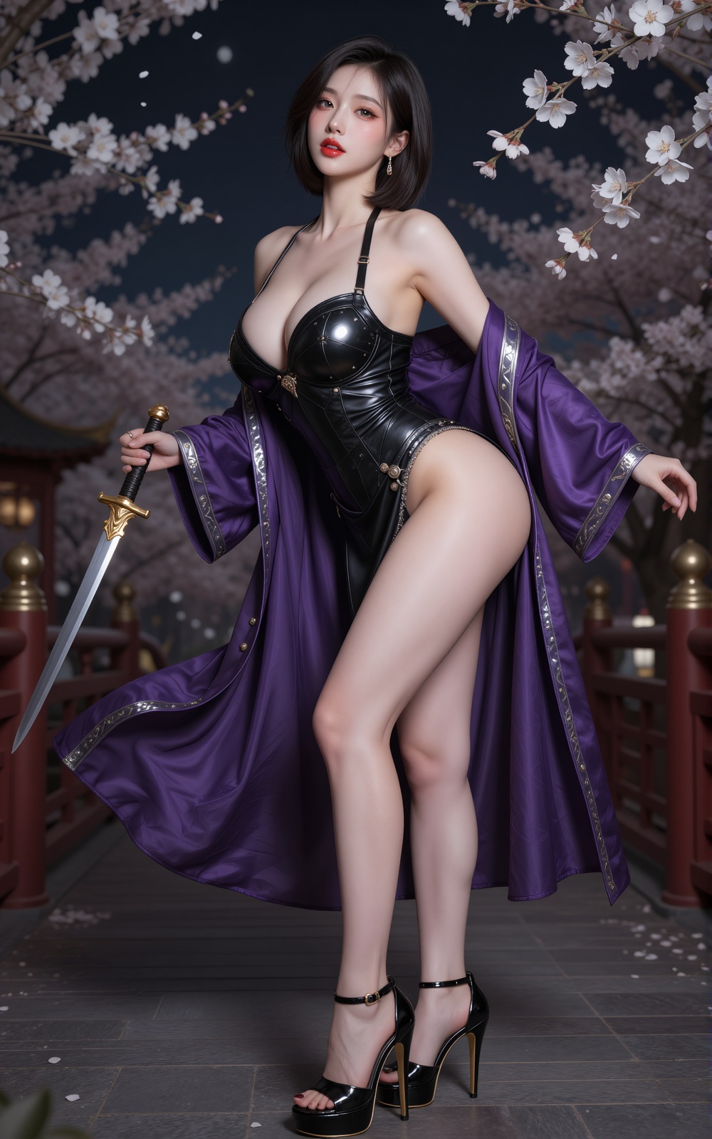 "Korean Woman Image: A beautiful Korean woman with I-cup breasts that seem ready to burst,  a glamorous buttocks,  and fir...