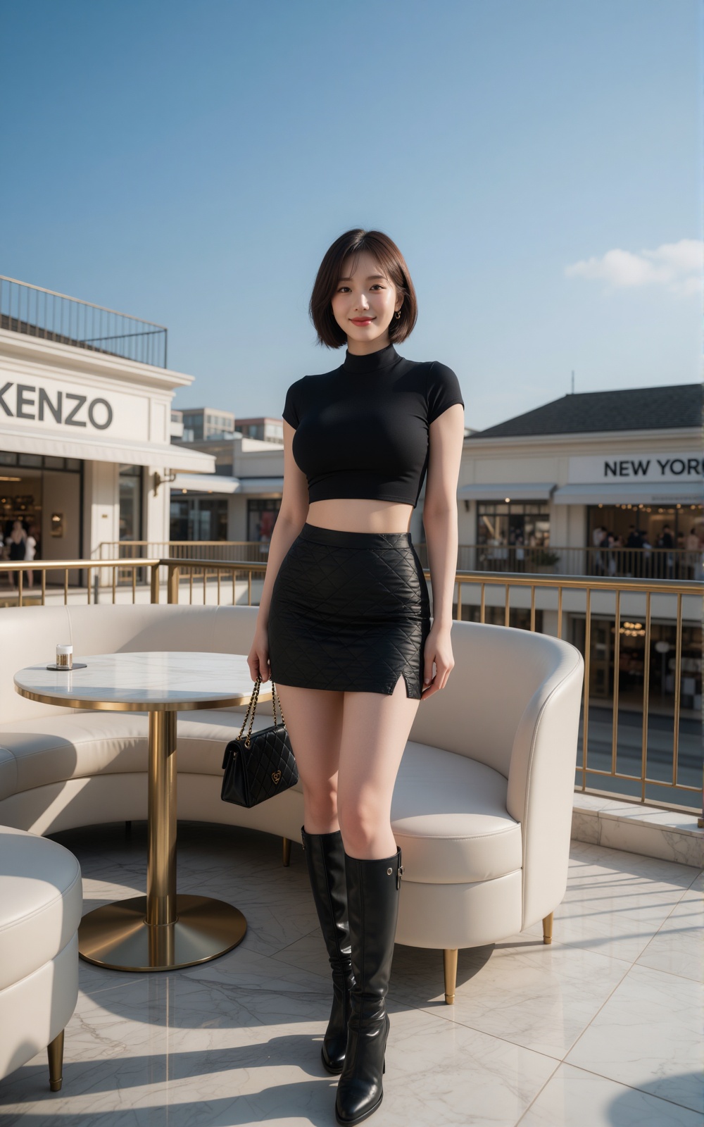 "Korean Woman Image: A beautiful Korean woman with I-cup breasts that seem ready to burst,  a glamorous buttocks,  and fir...