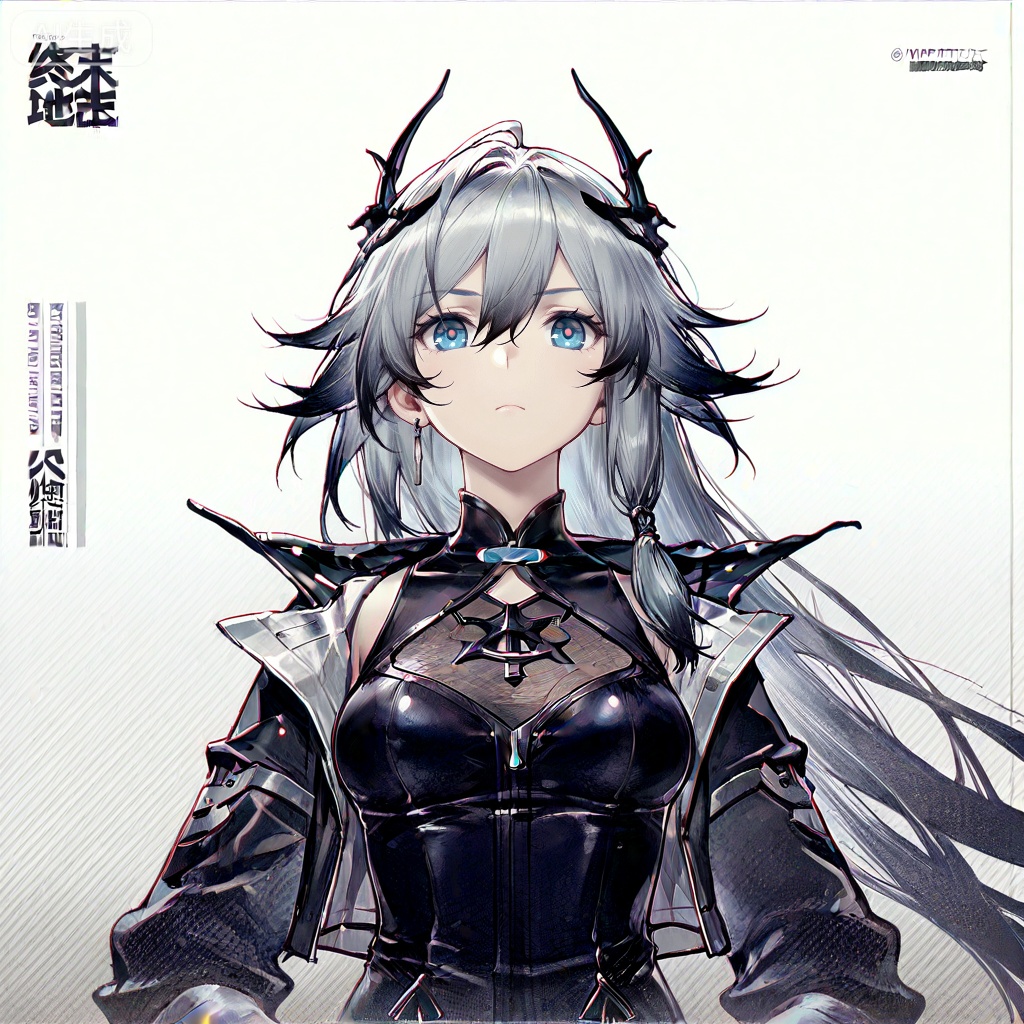 masterpiece, best quality,solo,((white background:1.2)),simple background,, 
looking at viewer,game_cg_style,arknights_endfield_style,official alternate costume,chinese text,copyright name,character name,logo,pose
fu hua