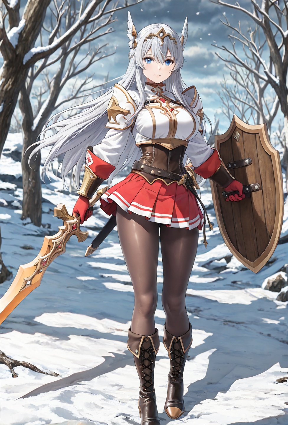 (4K UHD),  :Masterpiece,  Anime Style: a full body view from the ground at a close range on Tensor.Art