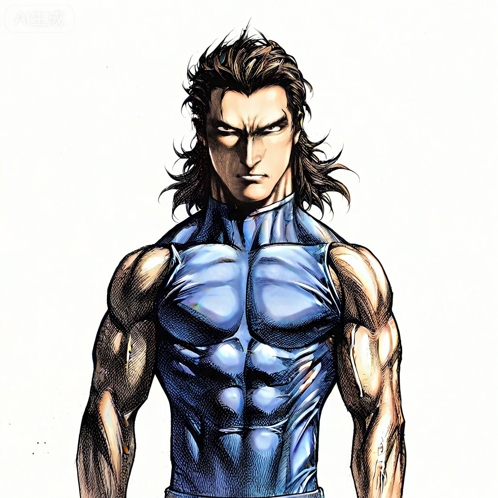 masterpiece, best quality,solo,((white background:1.2)),simple background,, 
looking at viewer,artist:wushen300,wushen300_style,muscular,boy