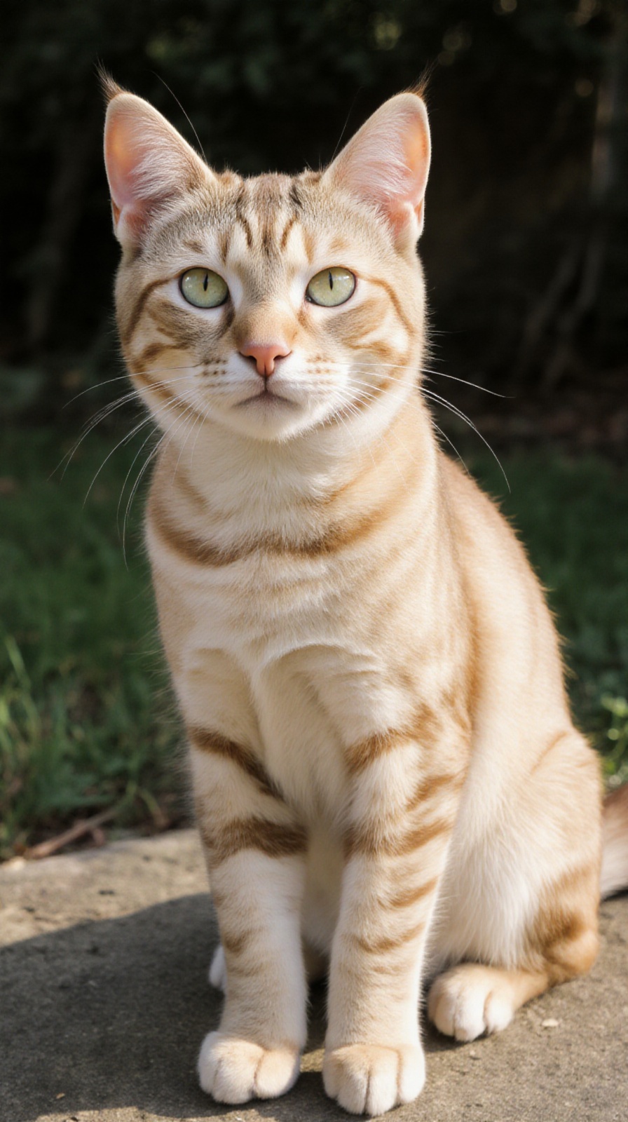 outdoor,  front view,  beige cat on Tensor.Art