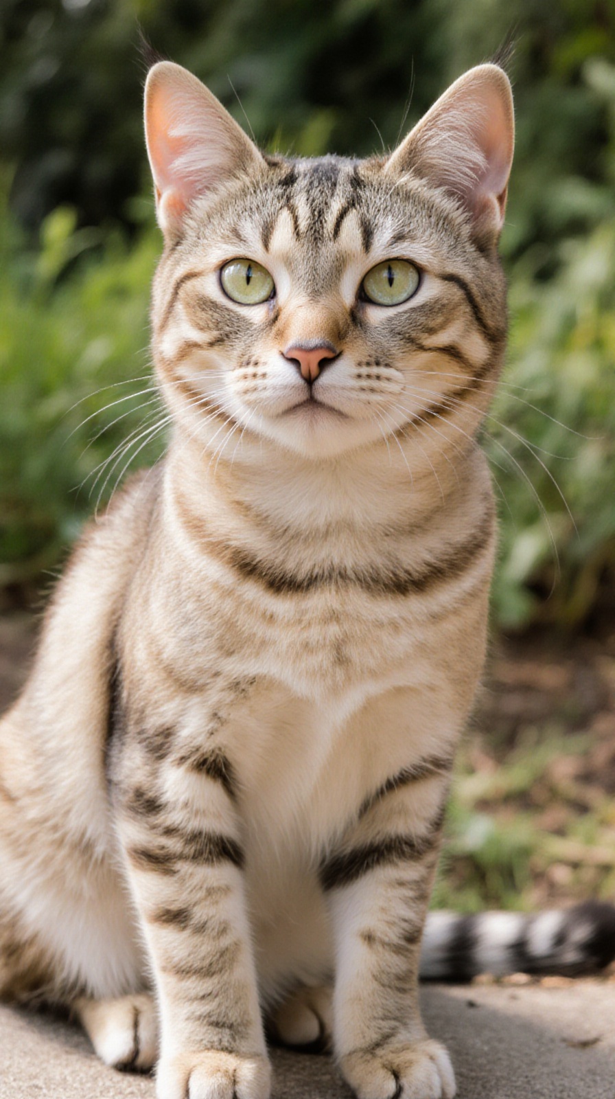 outdoor,  front view,  beige cat on Tensor.Art