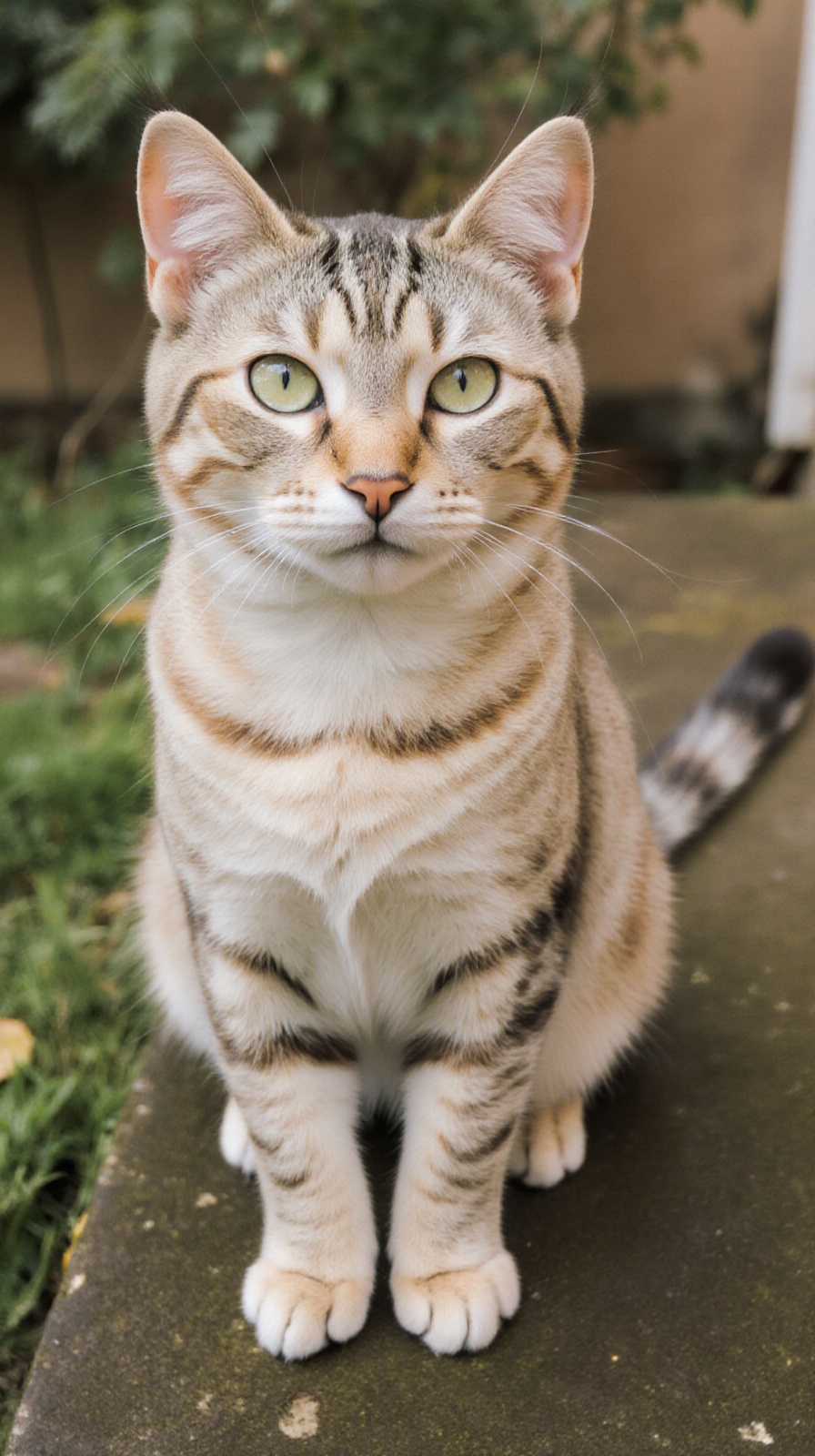 outdoor,  front view,  beige cat on Tensor.Art