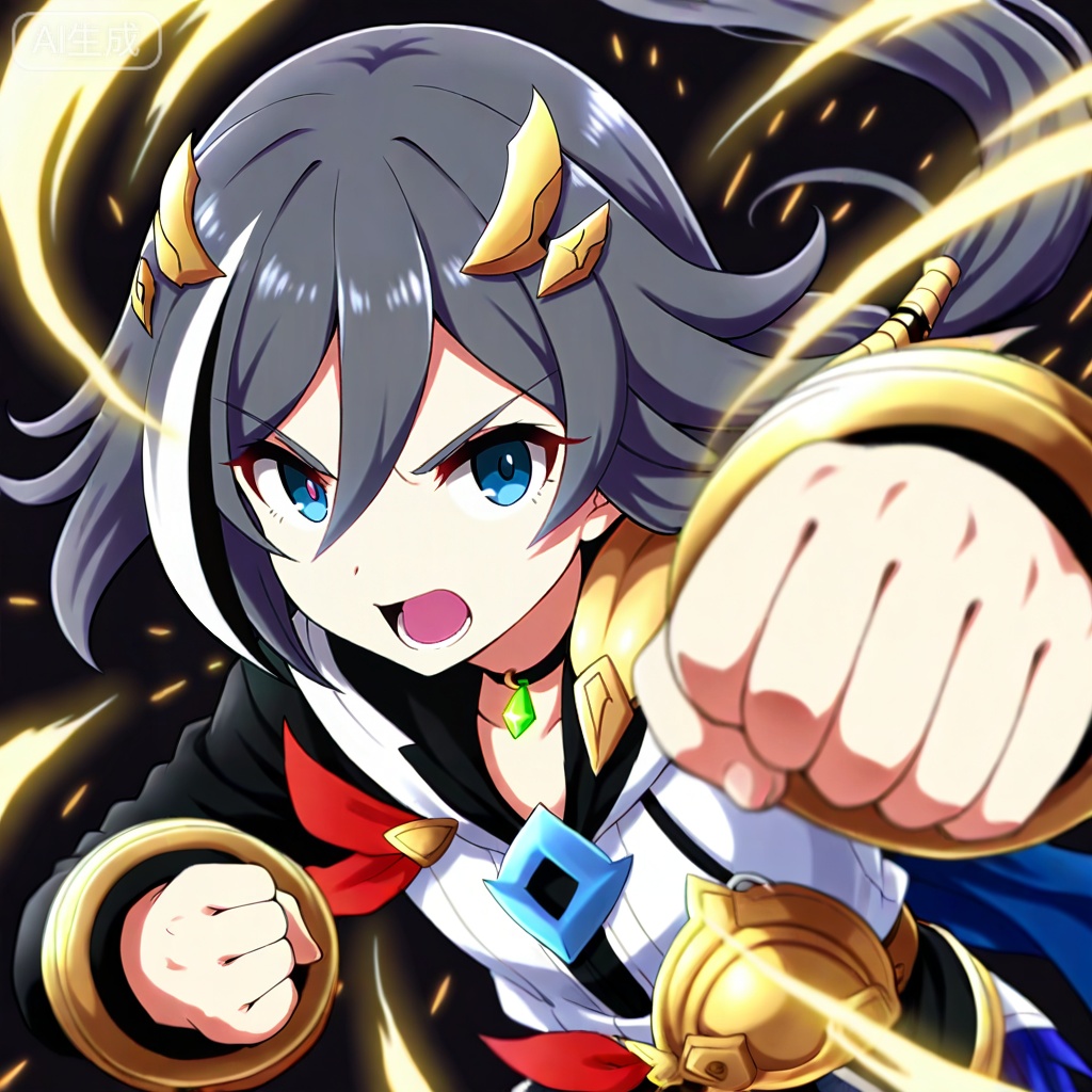 masterpiece, best quality,solo,Ultlive rise,clenched hand,punching,from above
fu hua