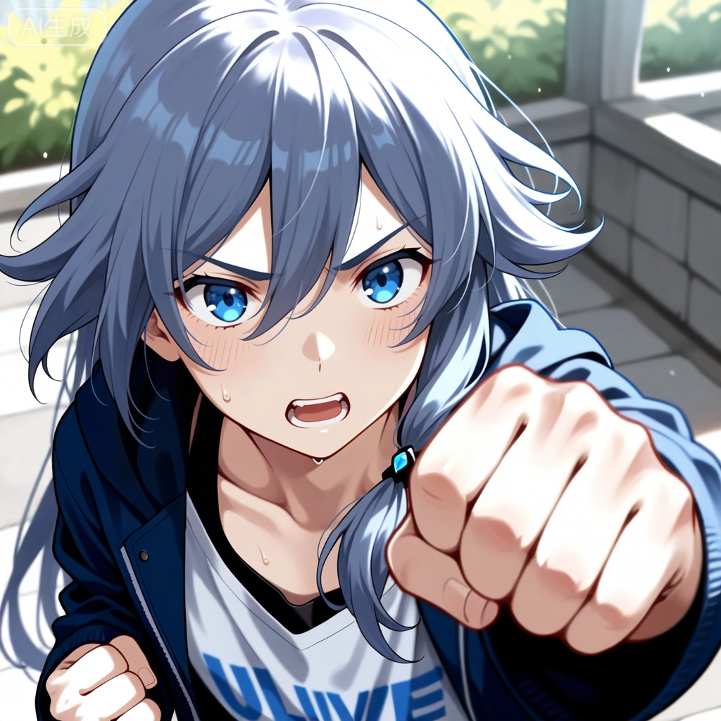 masterpiece, best quality,solo,Ultlive rise,clenched hand,punching,from above
fu hua