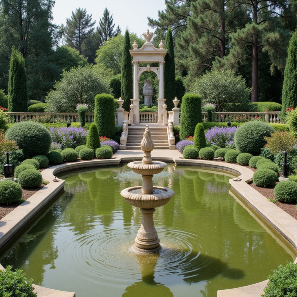 victorian garden,  Fountains,  Ponds on Tensor.Art
