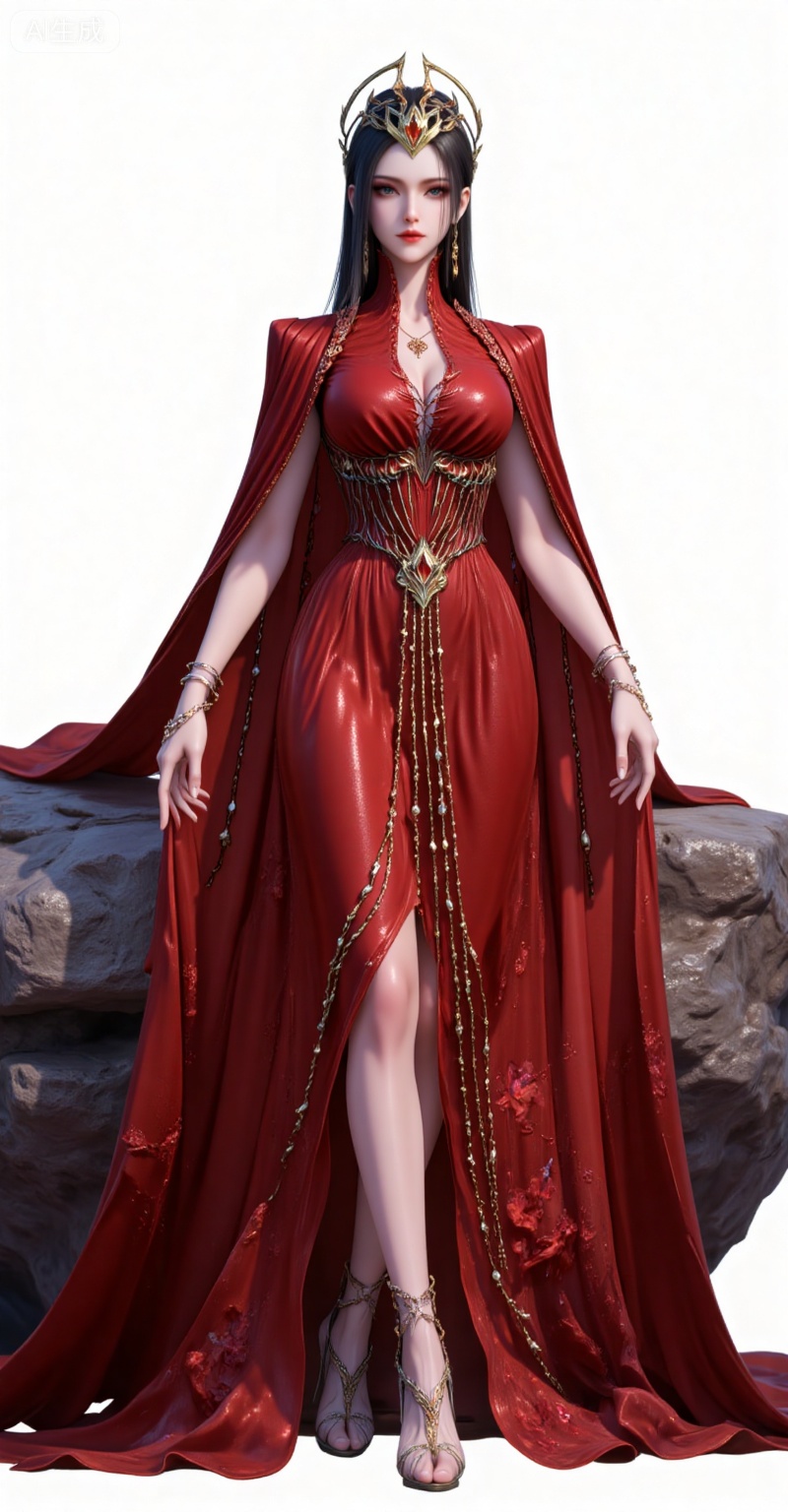 1girl,jewelry,solo,earrings,necklace,long hair,hair ornament,closed mouth,looking at viewer,black hair,tiara,brown hair,grey eyes,
1girl, jewelry, breasts, solo, dress, red dress, earrings, black hair, white background, full body, long hair, barefoot, bracelet, cleavage, necklace, simple background, large breasts, anklet, cape, long dress,sitting,stone,high heels,legs,long legs,crossed legs,
lvjing,pifu,guanghuapifu,
blurry_background,tree,flowes,mingzhufuren,piyi,yexishui,