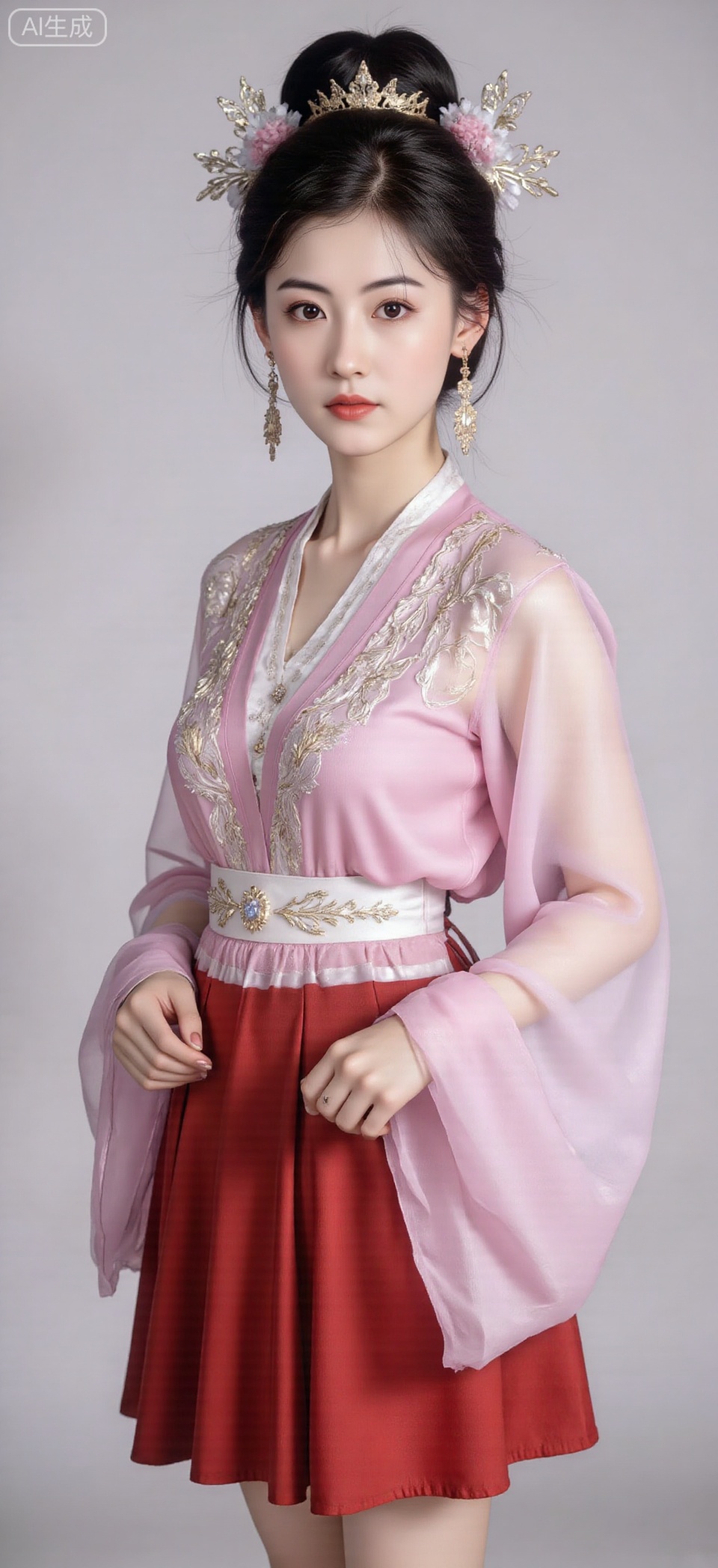 Create a hand-painted portrait of Princess Nanyang,  the Sui Dynasty princess,  capturing her unique charm as a royal sist...