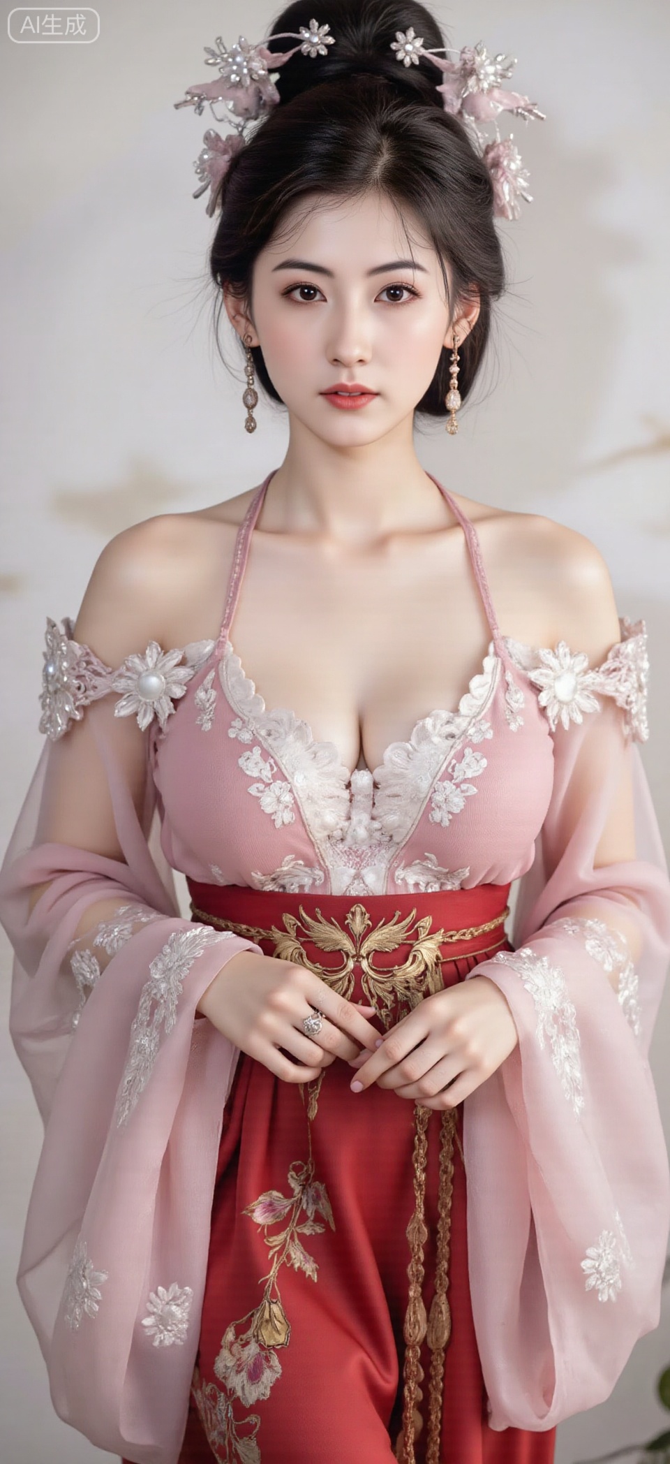 Create a hand-painted portrait of Princess Nanyang,  the Sui Dynasty princess,  capturing her unique charm as a royal sist...