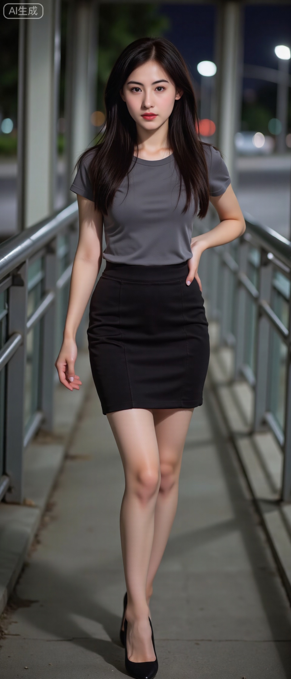 night,  This is a high-resolution photo depicting an Asian woman posing seductively . Her skin is fair and delicate,  with...
