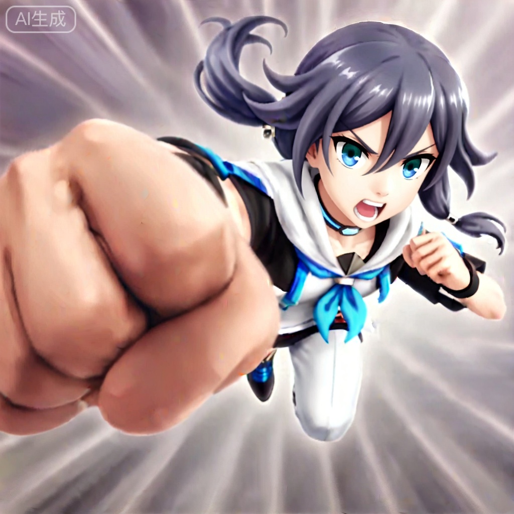 masterpiece, best quality,solo,Ultlive rise,clenched hand,punching,from above
fu_hua