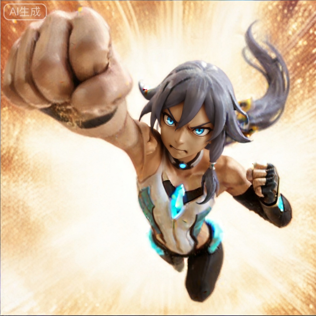 masterpiece, best quality,solo,Ultlive rise,clenched hand,punching,from above
fu hua,