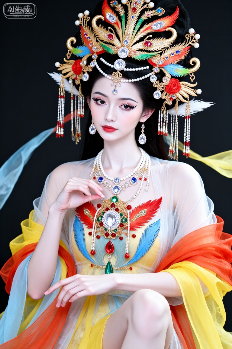 这幅画描绘了一个穿着传统服装的人,