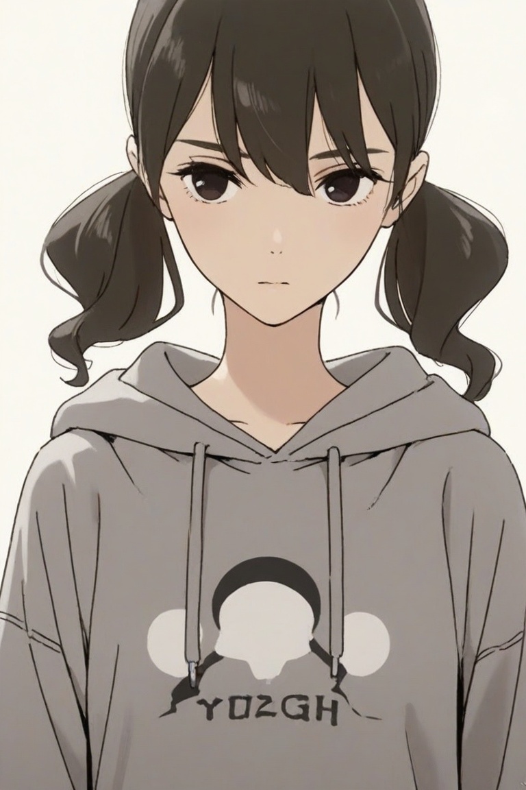 yoko_hinageshi,  yoko_hoodie,  grey hoodie on Tensor.Art