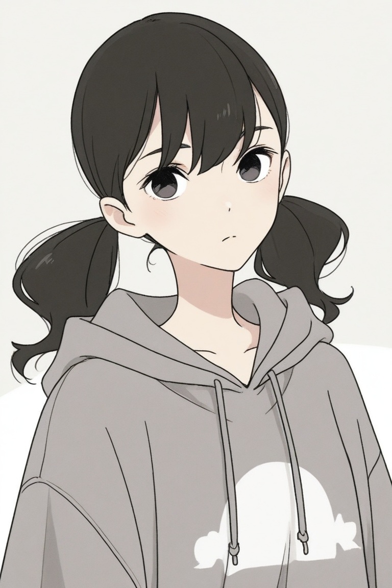 yoko_hinageshi,  yoko_hoodie,  grey hoodie on Tensor.Art
