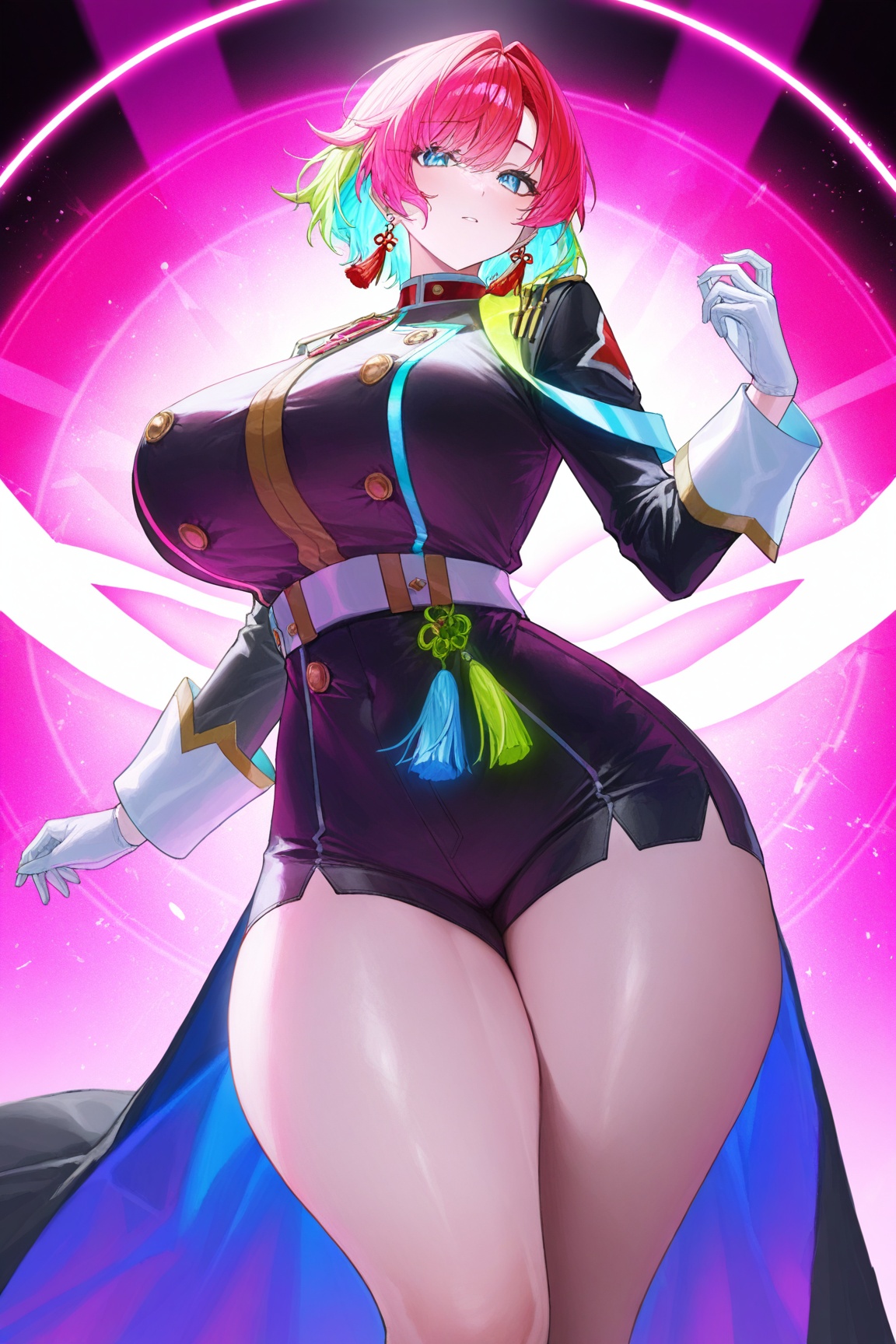 1girl,  white gloves,  wavy short hair on Tensor.Art