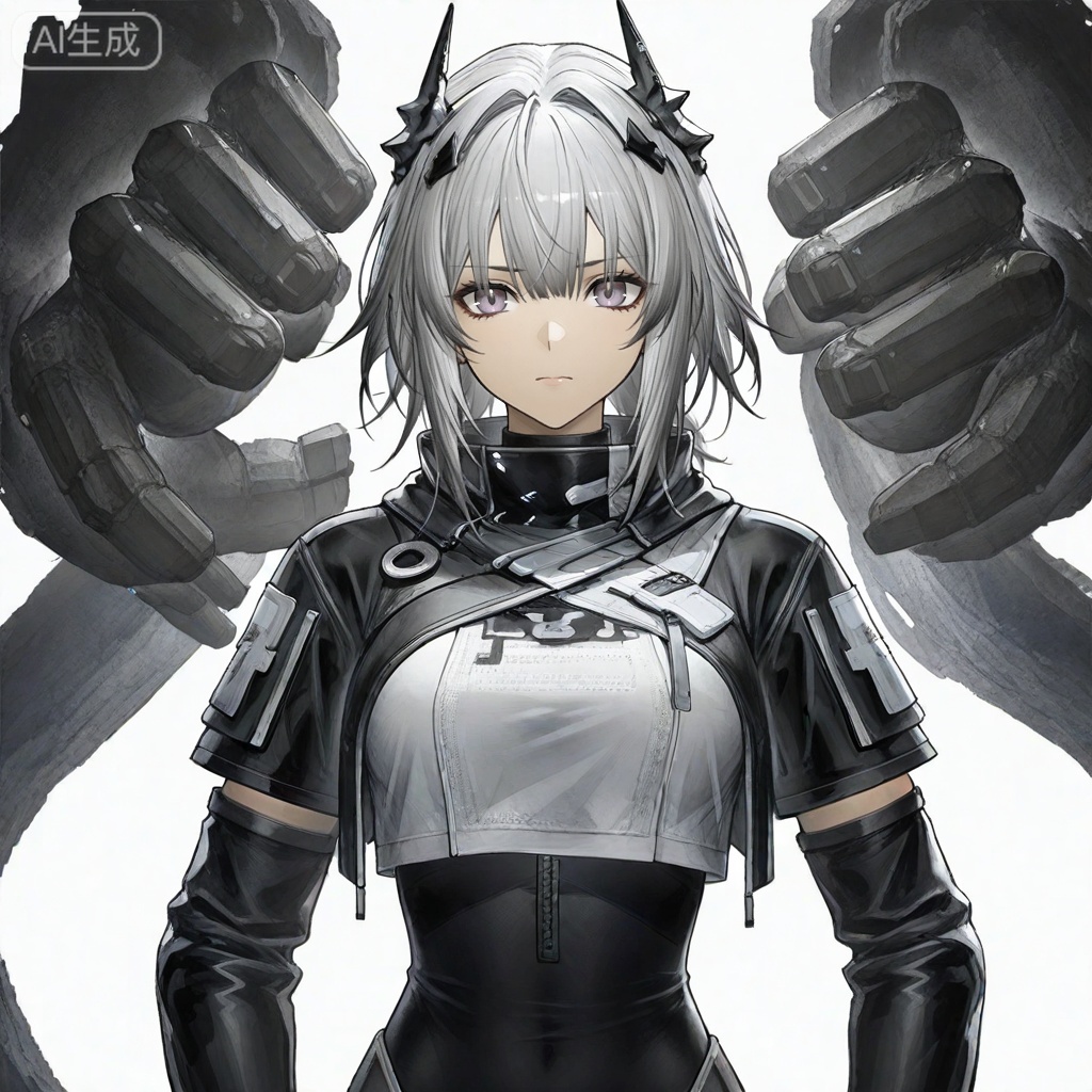 masterpiece, best quality,solo,white background,simple_background
,game_cg_style,arknights_endfield_style,official alternate costume,pose