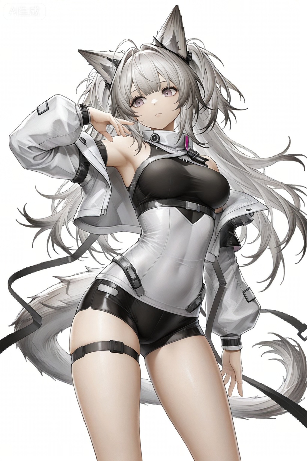 masterpiece, best quality,solo,white background,simple_background
,game_cg_style,arknights_endfield_style,official alternate costume,pose