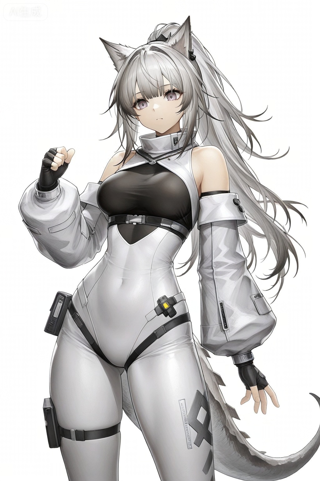 masterpiece, best quality,solo,white background,simple_background
,game_cg_style,arknights_endfield_style,official alternate costume,pose