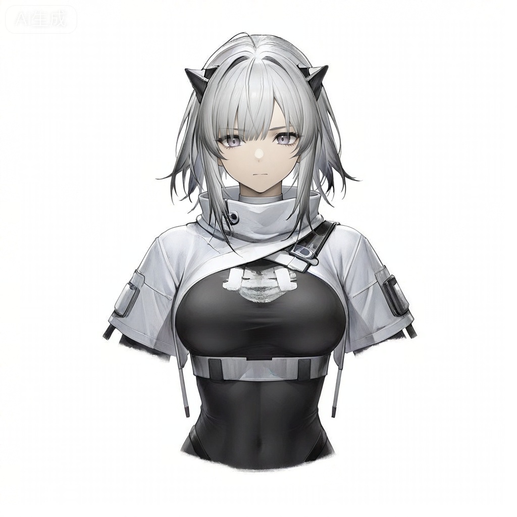 masterpiece, best quality,solo,white background,simple_background
,game_cg_style,arknights_endfield_style,official alternate costume,pose