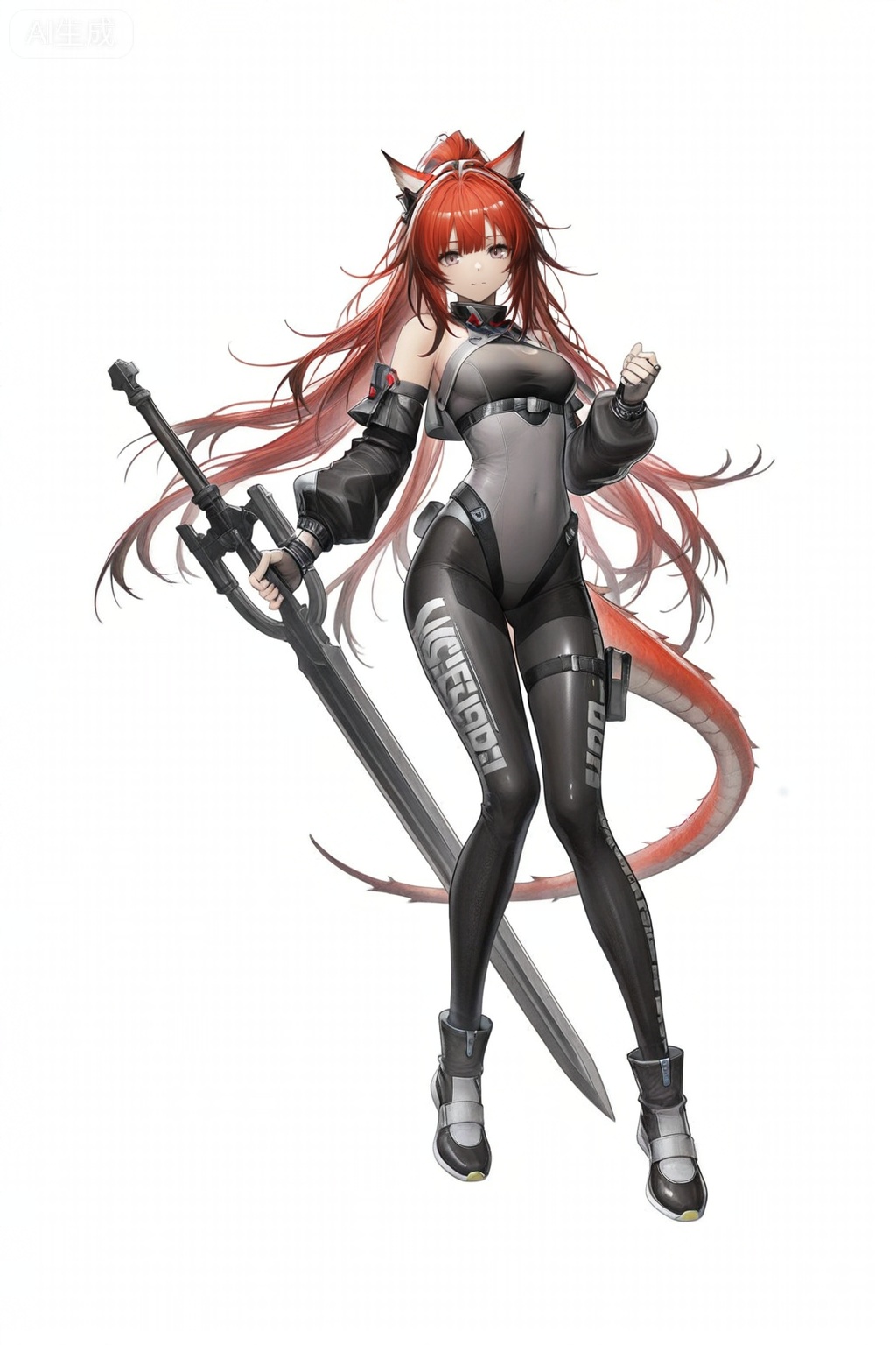 masterpiece, best quality,solo,white background,simple_background,full_body
,game_cg_style,arknights_endfield_style,official alternate costume,pose