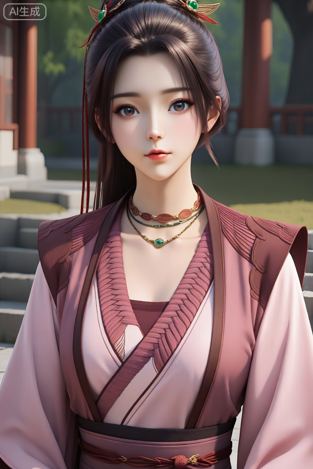
Random scene,Random scene,


upper body,looking at viewer,

周小环,masterpiece,best quality,official art,extremely detailed CG unity 8k wallpaper,1girl, solo, long hair, brown hair, black hair, hair ornament, long sleeves, jewelry, ponytail, necklace, sash,  realistic,pink dress,