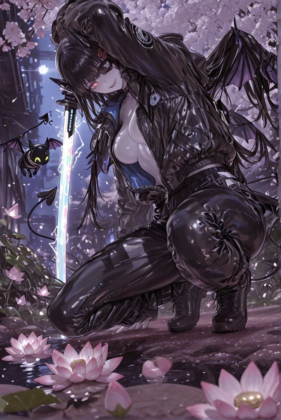 human,  eye patch,  rotating particle aura on Tensor.Art