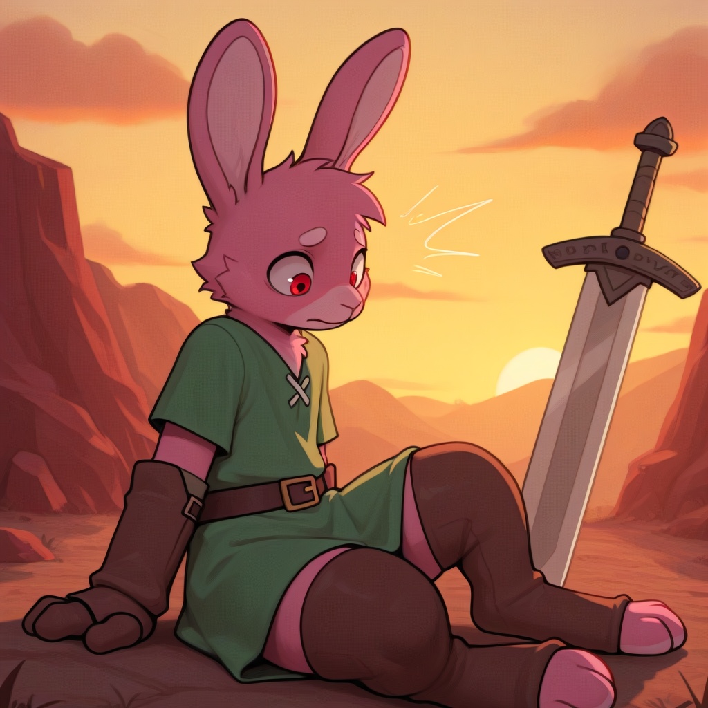 1boy,  bnnuy_link,  pink fur on Tensor.Art