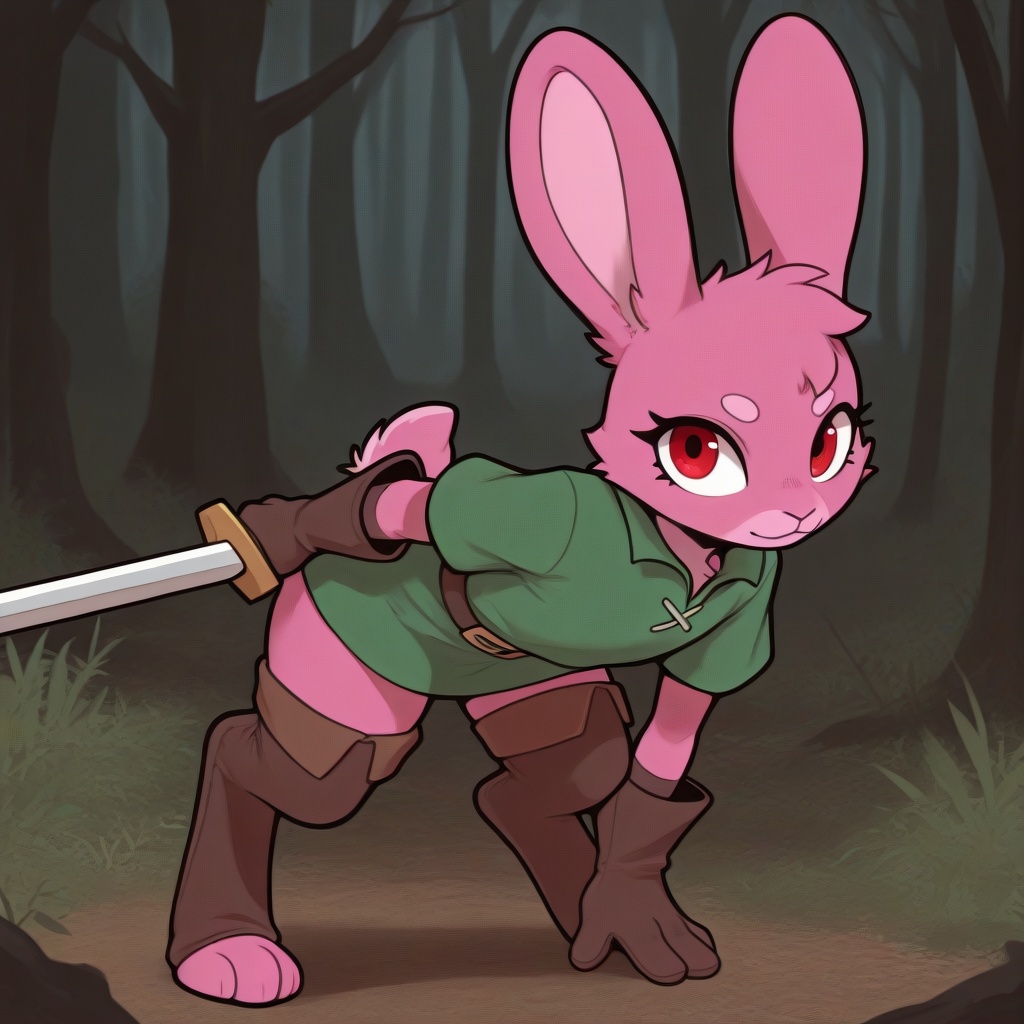 bnnuy_link,  pink fur,  rabbit on Tensor.Art