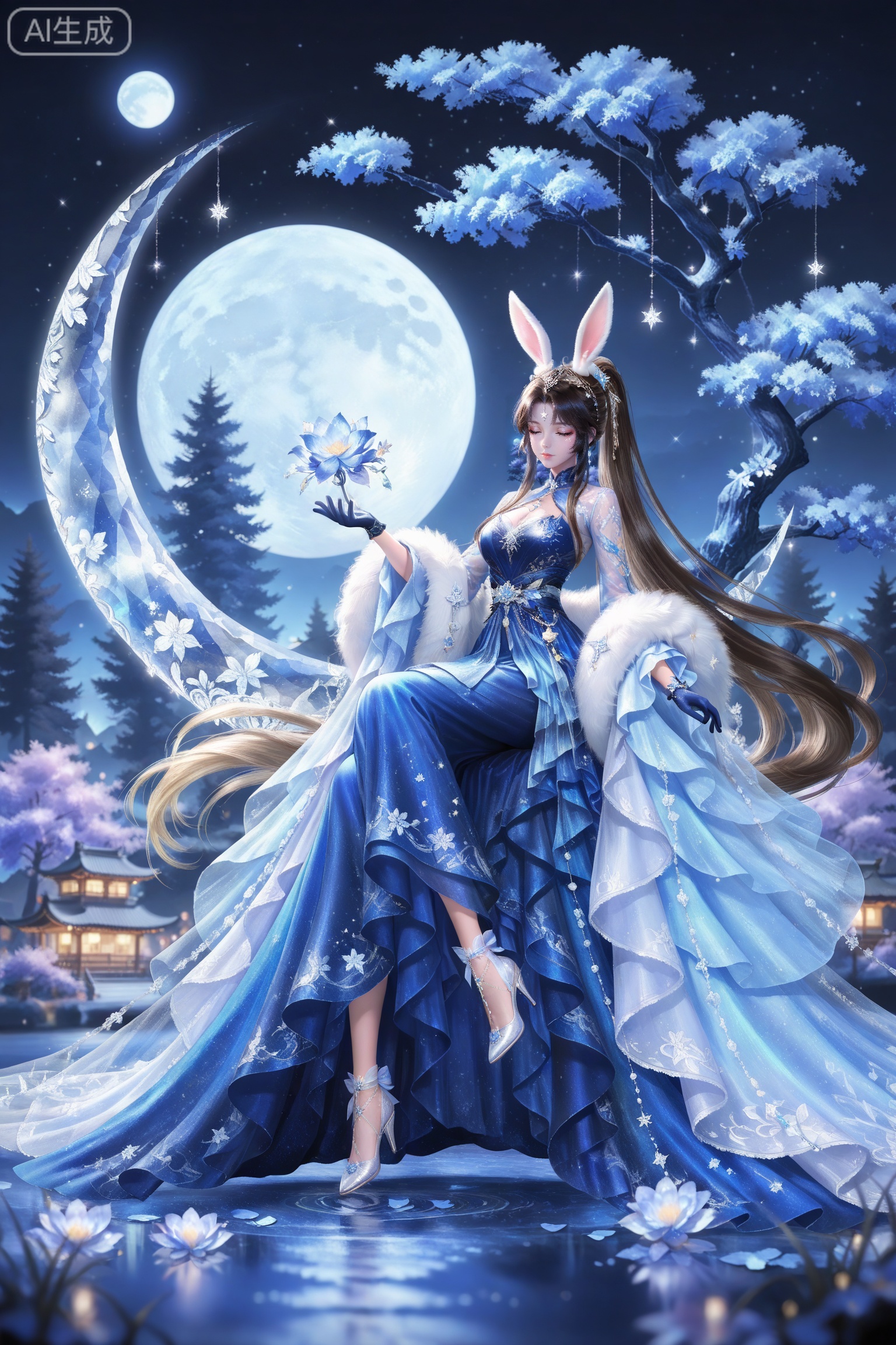 lvjing,dress,
,xiaowu,1girl,animal ears,solo,rabbit ears,brown hair,hair ornament,long hair,closed mouth,ponytail,brown eyes,black hair,
llvjing, 1girl, long hair, dress, blonde hair, blue dress, solo, tree, blue theme, closed eyes, moon, star \(symbol\), flower, night, very long hair, high heels, gloves, 27
depth of field,masterpiece,best quality,very aesthetic,alternate costume,alternate costume,2024,2023,perfect composition,ultra-detailed,extreme aesthetic,masterpiece,best quality,good quality,newest,year 2024,year 2023,very aesthetic,absurdres,looking_at_viewer,colorful,,lvjing,