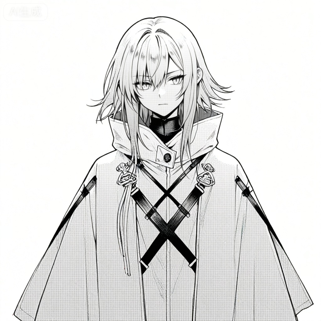 masterpiece, best quality,solo,white background,simple_background,full_body
,monochrome,greyscale,arknights_operators,manga_style,comic
