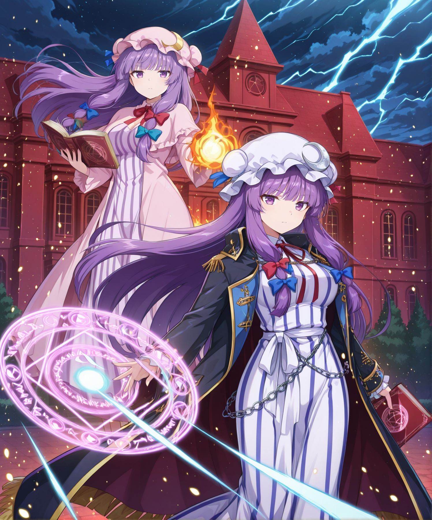2girls,  dynamic pose,  outdoors on Tensor.Art