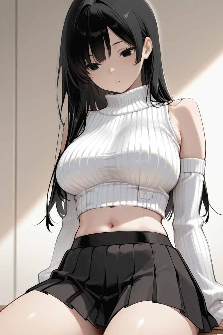 iroha_kannou,  black long hair,  black eyes on Tensor.Art