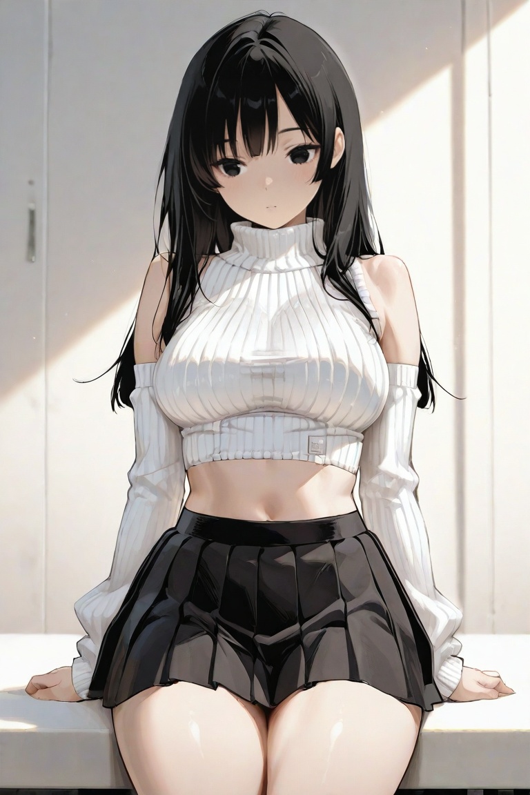 iroha_kannou,  black long hair,  black eyes on Tensor.Art