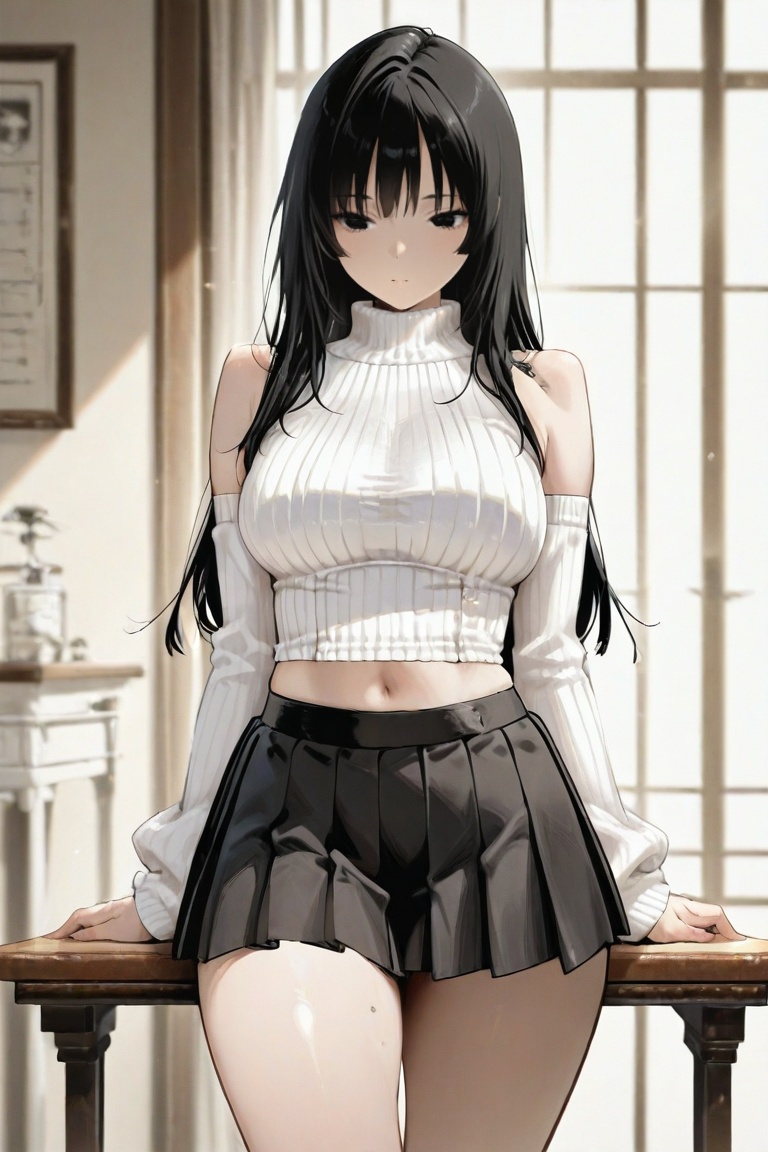 iroha_kannou,  black long hair,  black eyes on Tensor.Art